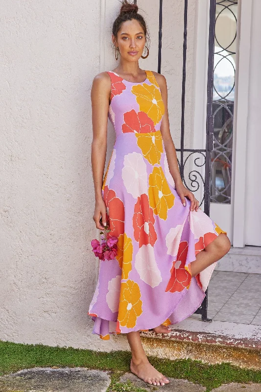 Fashion Print Sleeveless Beach Maxi Dress Fashionable Sheer Maxi Dress