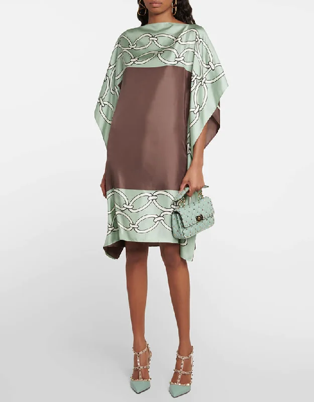 Grey Nickel Latest Printed Maxi Dress Elegant Pleated Maxi Dress