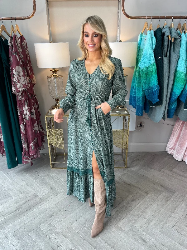 Ishana Maxi Dress Cozy Ruffle Sleeve Maxi Dress