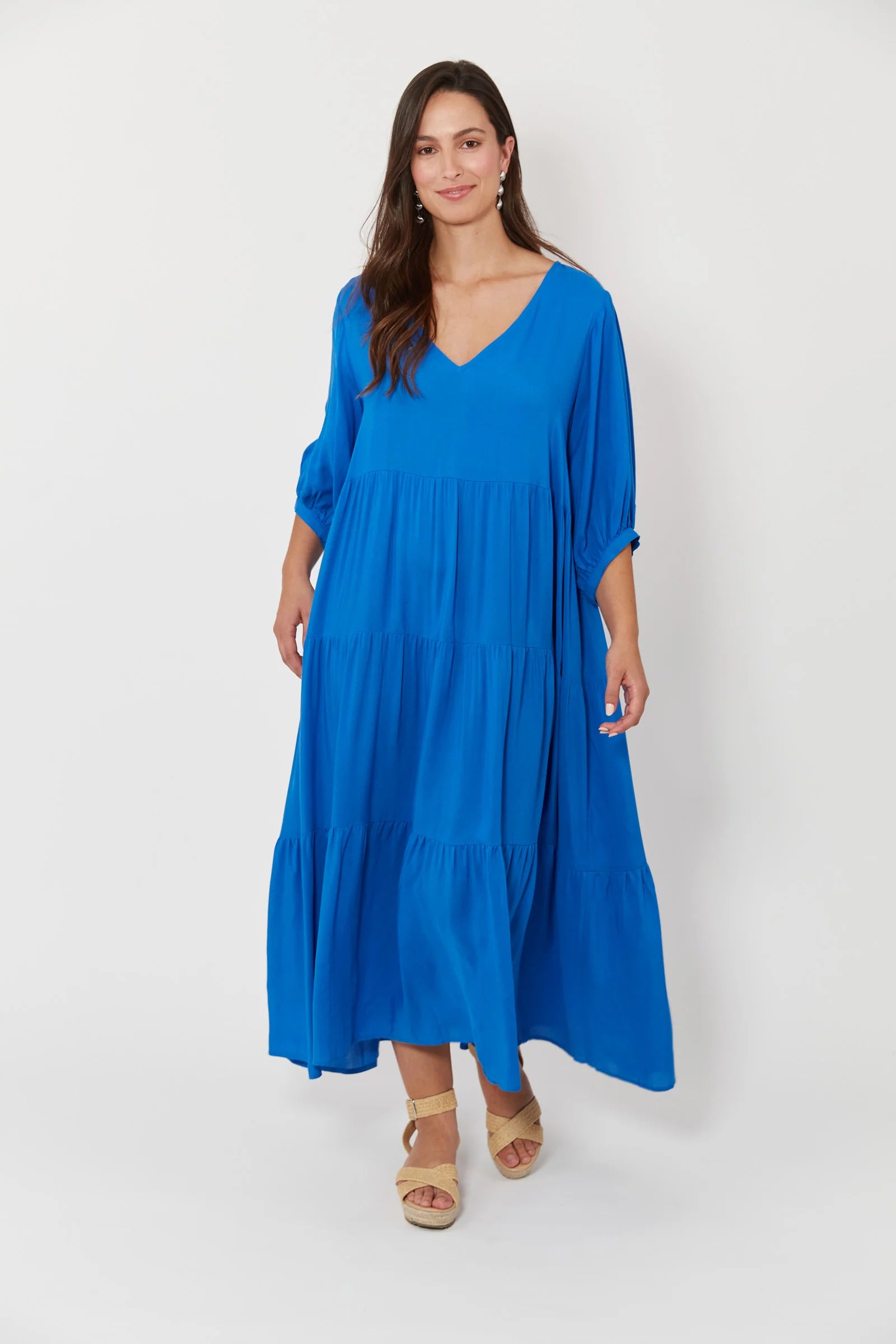 Isola Tiered Maxi Dress - Baia - HAVEN Elegant Velvet Maxi Dress