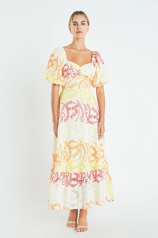 Multi Dye Lace Maxi Dress Fashionable Layered Maxi Dress