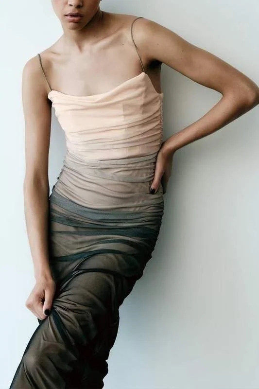 OMBRE CAMI MAXI DRESS Trendy Floral Print Maxi Dress