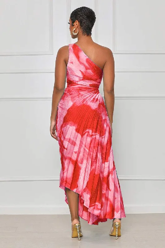 one shoulder wispy print pleated maxi dress Beach Style Tie-dye Folds Sleeveless Stylish V-Neck Maxi Dress one shoulder wispy print pleated maxi dress Beach Style Tie-dye Folds Sleeveless Stylish V-Neck Maxi Dress