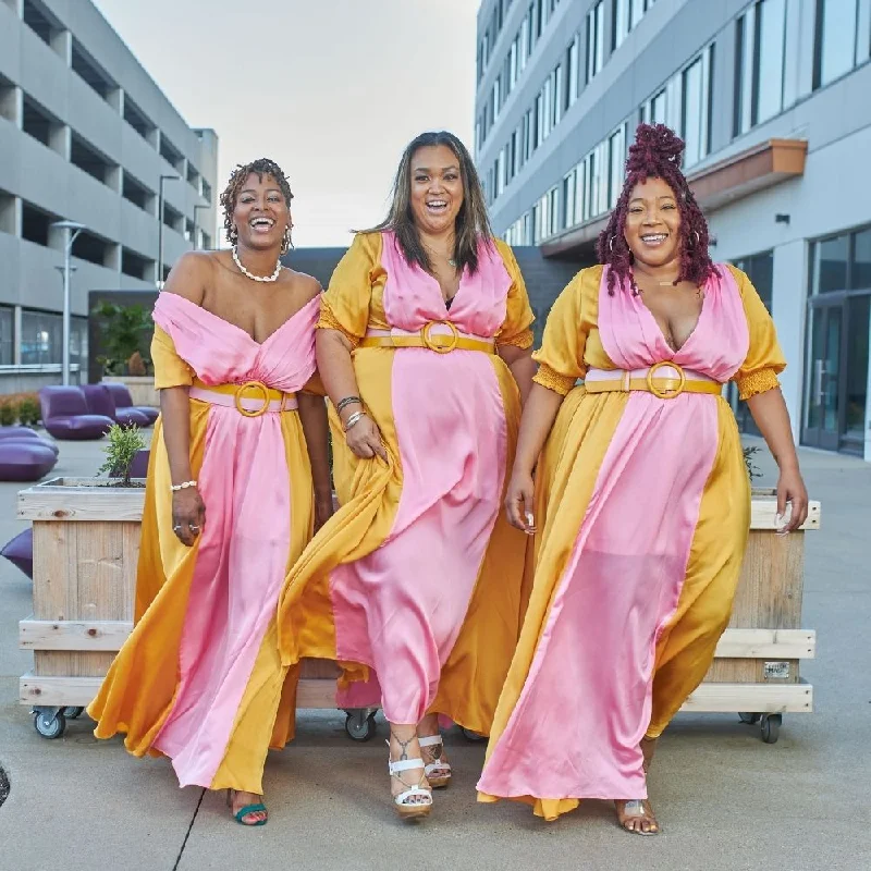 Pink Lemonade Belted Maxi Dress Classic Tulle Maxi Dress
