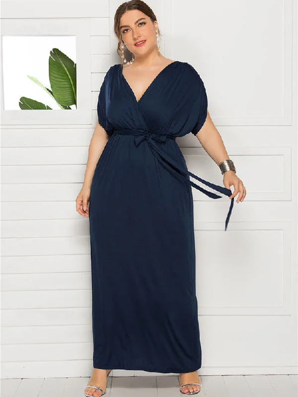 Plus Size Empire Waist Maxi Dress Elegant Maxi Dress with Lace