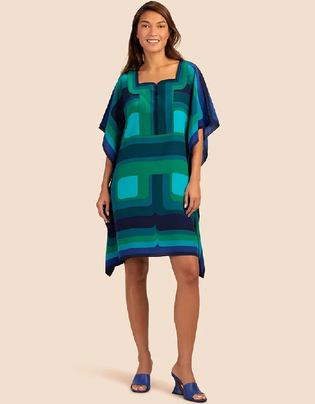 Prussian Blue Latest Printed Maxi Dress Comfortable Pleated Maxi Dress
