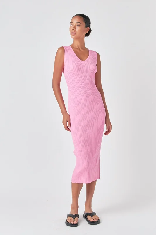 Ribbed Sleeveless Maxi Dress Stylish Longline Maxi Dress