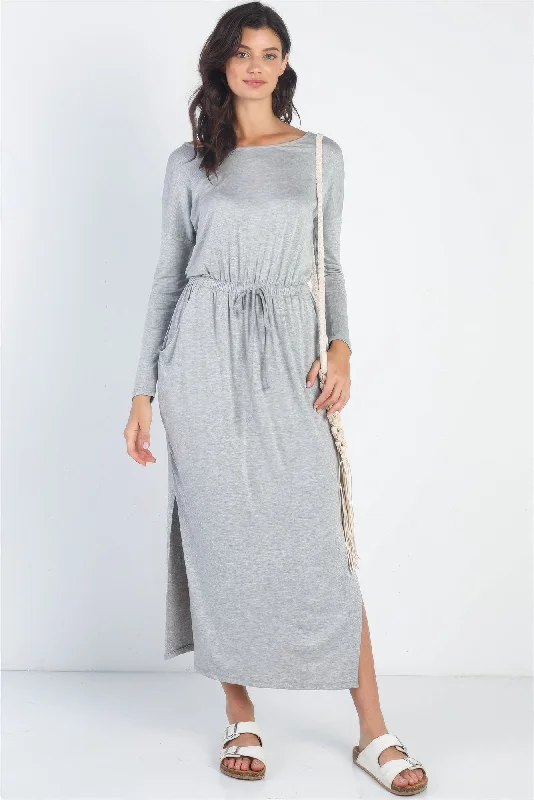 Midi Sleeve Basic Maxi Dress Comfortable Bohemian Maxi Dress