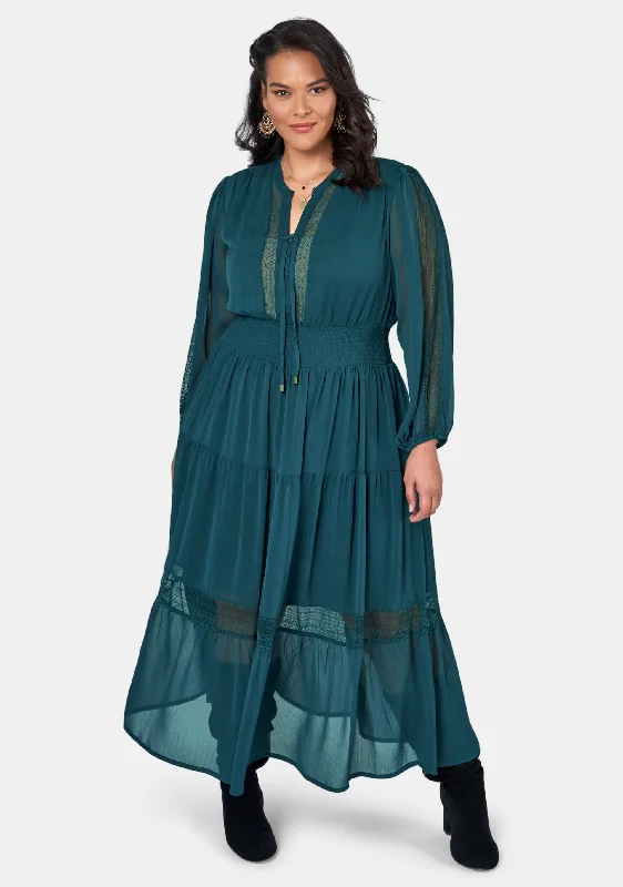 Wild Forest Maxi Dress Comfortable Long-Sleeve Maxi Dress