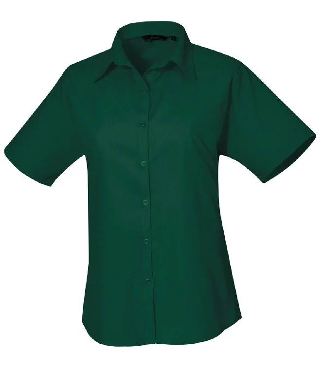 Bottle - Women's short sleeve poplin blouse Elegant Peplum Blouse