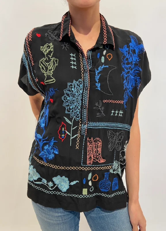 Johnny Was Nahmad Blouse Office Formal Blouse