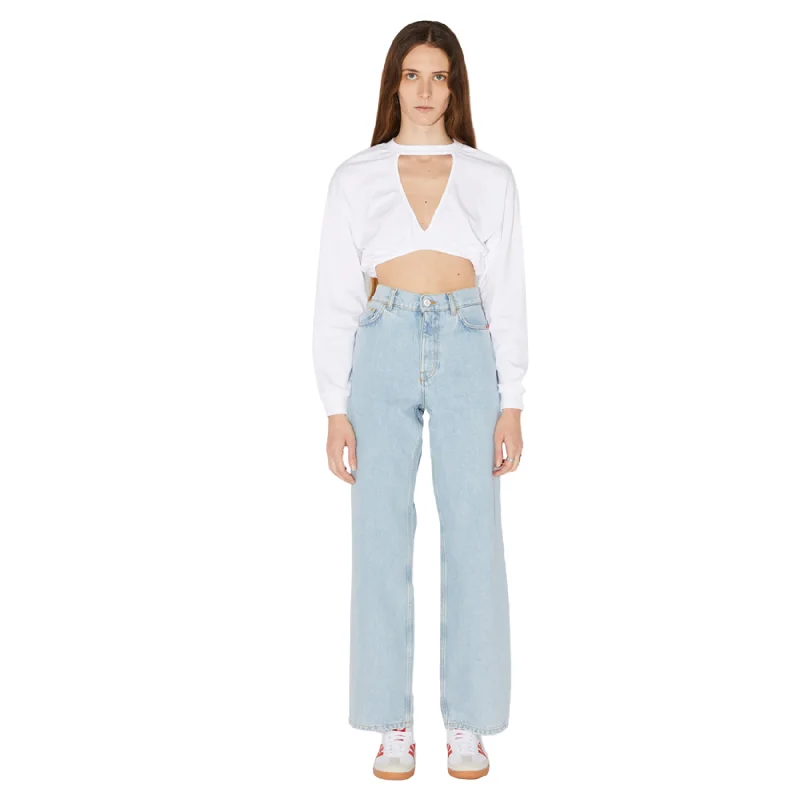 Blouse Woman - White Satin Long Blouse