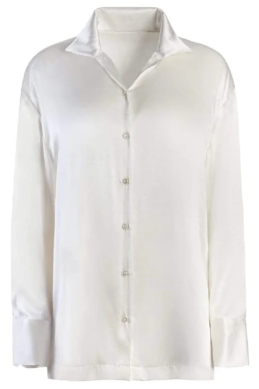 Button Down Blouse Embroidered Floral Blouse