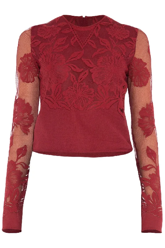 Macrame Long Sleeve Blouse Bell Sleeve Blouse