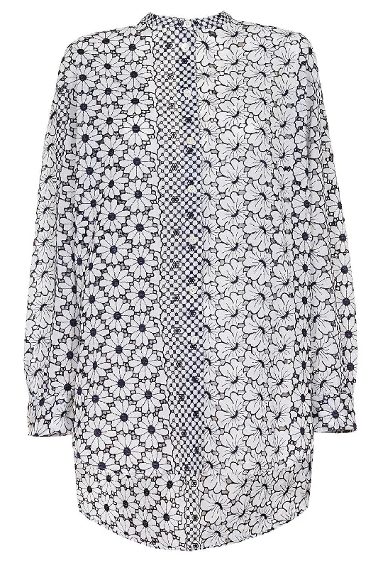 Long Sleeve Tie Back Blouse Casual Relaxed Fit Blouse