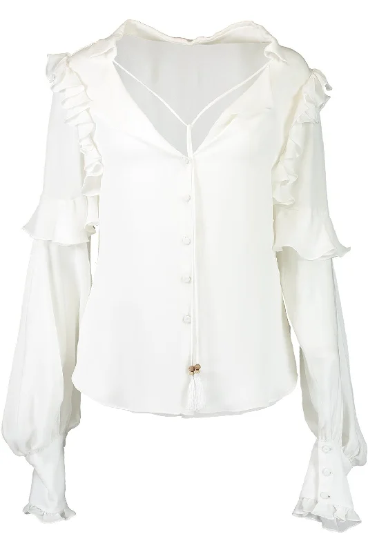 Pilon De Azucar Blouse Embellished Collar Blouse