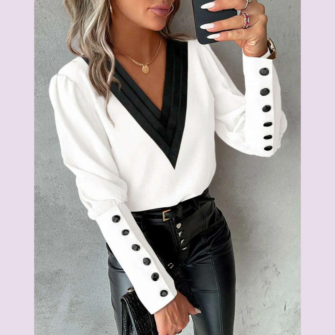 2024 Fashion V-neck Long Sleeve Lace Women Blouse Autumn Hollow Out Elegant Tops Office Lady Vintage Shirt Blouses Women Blouse Mandarin Collar Blouse 2024 Fashion V-neck Long Sleeve Lace Women Blouse Autumn Hollow Out Elegant Tops Office Lady Vintage Shirt Blouses Women Blouse Mandarin Collar Blouse