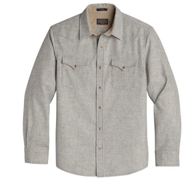Pendleton Men's Canyon Dark Natural Snap Shirt Playful Puff Blouse