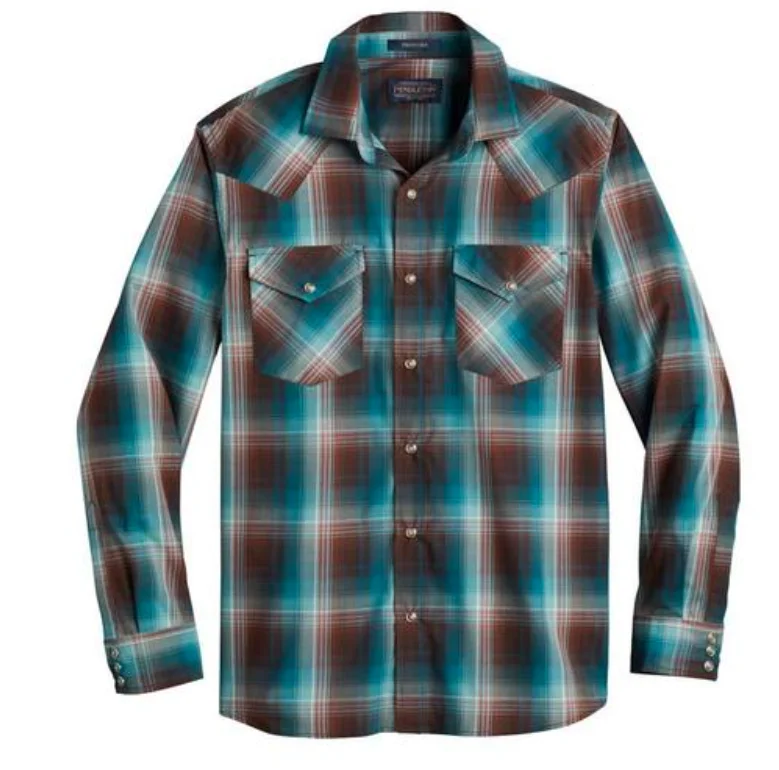 Pendleton Men's Long Sleeve Frontier Snap Shirt Floral Chiffon Blouse