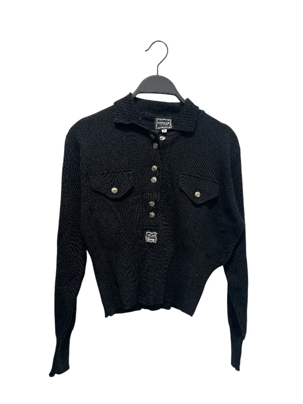VERSACE JEANS COUTURE/LS Blouse/M/Acrylic/BLK/ Chic Ruffle Blouse