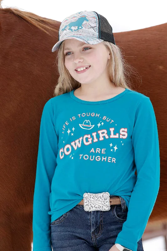Cruel Girl Teal Long Sleeve Tee Shirt Sheer Sleeve Blouse