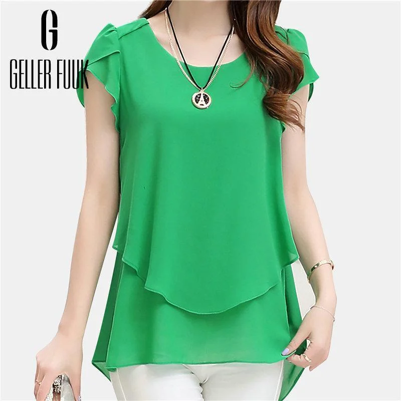 Geller Fuuk New 2017 Summer Women Blouse Loose Shirt O-Neck Chiffon Blouse Female Short Sleeve Blouse Plus Size 5XL Shirts #G305 Loose Fit Blouse Geller Fuuk New 2017 Summer Women Blouse Loose Shirt O-Neck Chiffon Blouse Female Short Sleeve Blouse Plus Size 5XL Shirts #G305 Loose Fit Blouse