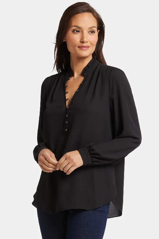 Hannah Blouse - Black Elegant Office Blouse