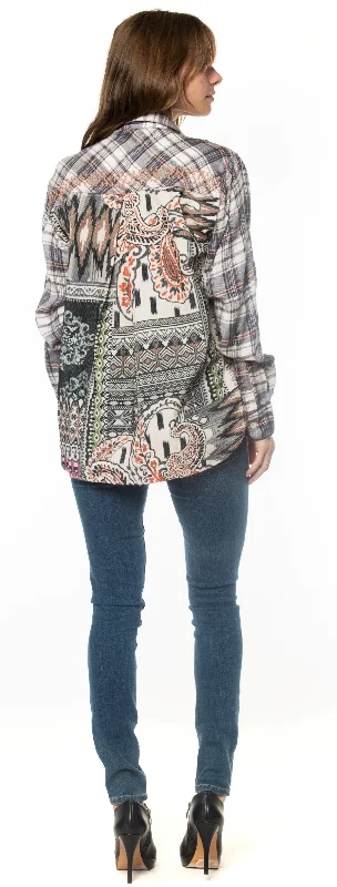 Iris Soft Flannel Shirt Flowy Bohemian Blouse