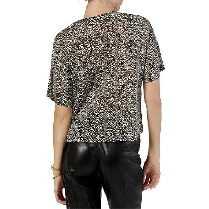 Joie Womens Alessandra Printed Short Sleeves Blouse Asymmetric Hem Blouse
