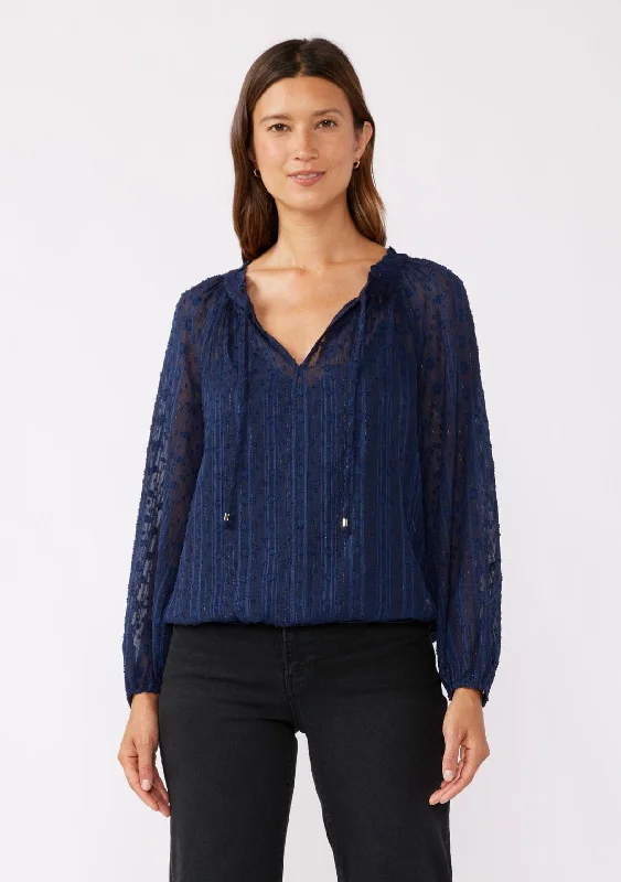Luna Shimmer Blouse Off-Shoulder Wrap Blouse