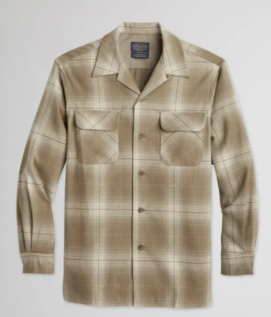 Pendleton Men's Tan Ombre Plaid Board Shirt Elegant Lace Blouse