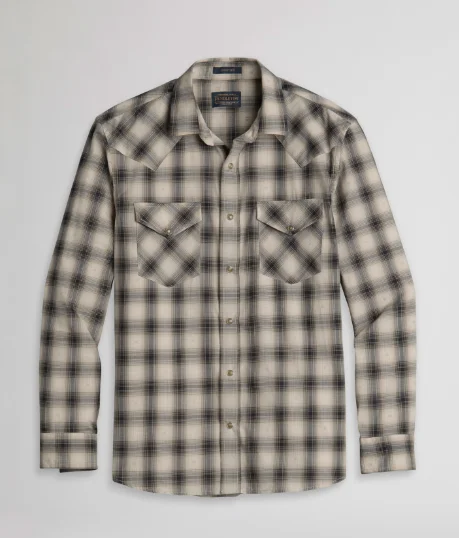 Pendleton Men's Long Sleeve Frontier Snap Shirt Elegant Embroidery Blouse
