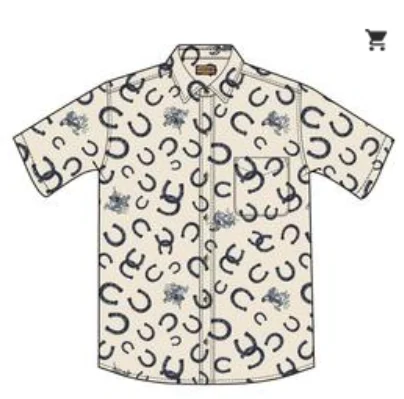 Pendleton Men's Short Sleeve Shoreline Horseshoe Shirt Flowy Bohemian Blouse