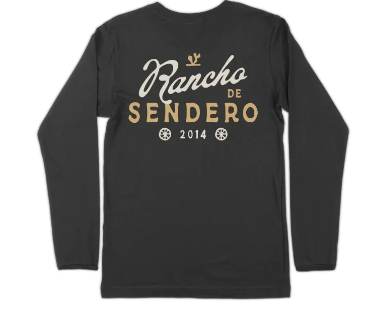 Rancho Sendero Black Long Sleeve Tee Shirt Soft Modal Blouse