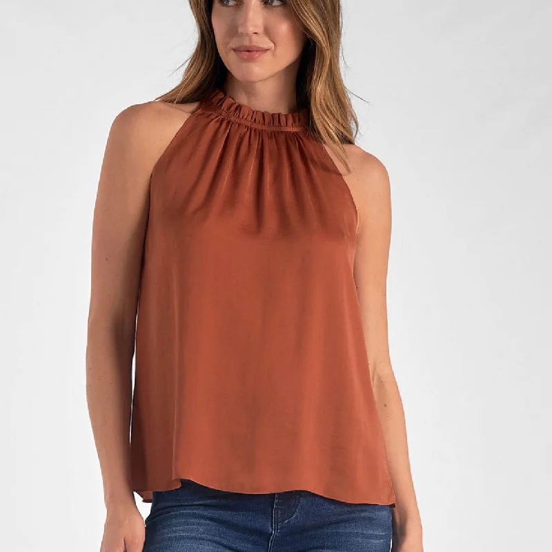 Elan rust blouse Bell Sleeve Blouse