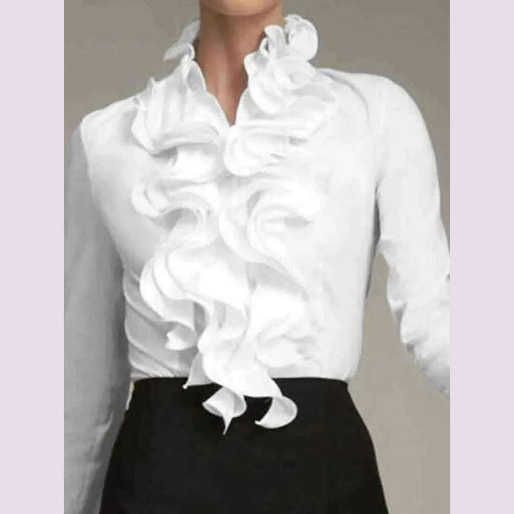 ZANZEA Spring Elegant Office Ruffles Shirts Women Long Sleeve Work Flounce Blouse Female Blusas Party Chemise Fashion Tunic Tops Pleated Collar Blouse ZANZEA Spring Elegant Office Ruffles Shirts Women Long Sleeve Work Flounce Blouse Female Blusas Party Chemise Fashion Tunic Tops Pleated Collar Blouse