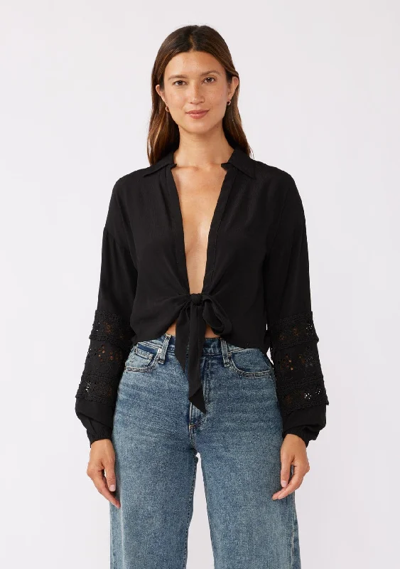 Zen Tie Front Blouse Side Tie Blouse