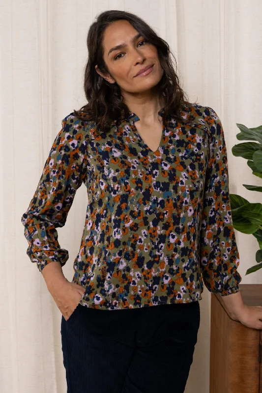 Braidstone Blouse Floral Ikat Modern Oversized Blouse