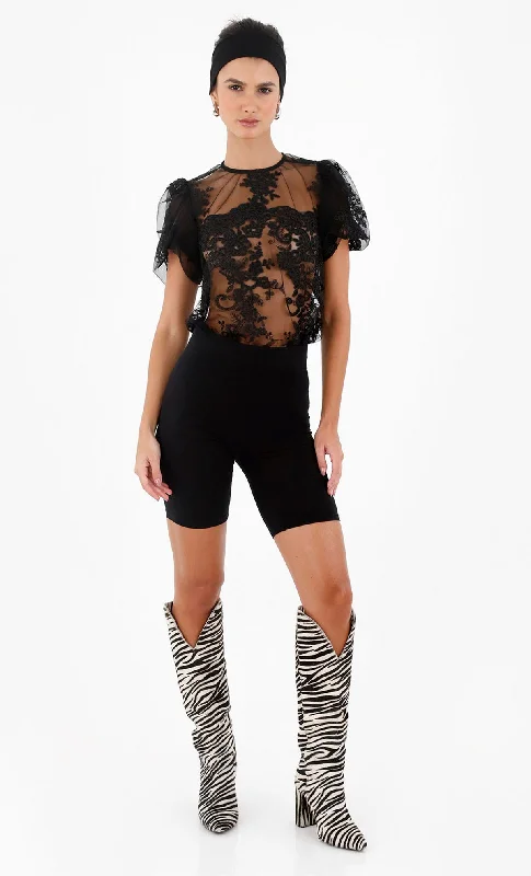 Kafal Blouse Top Embellished Collar Blouse