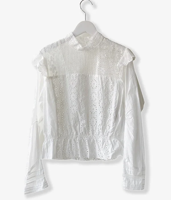 nowos/VICTORIAN BLOUSE(WHITE) Romantic Lace Blouse