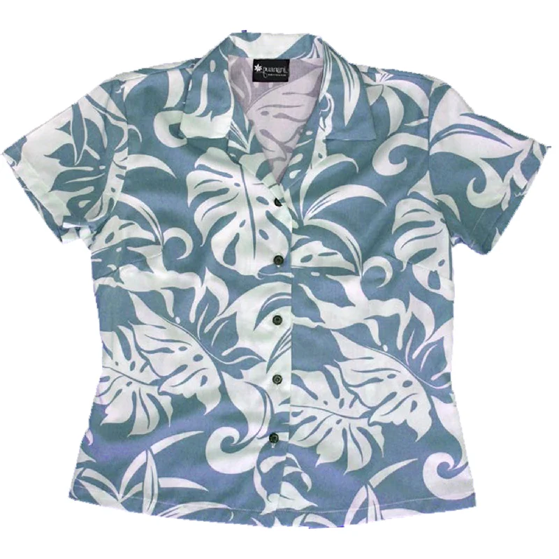 RJC Women Delicate Tropical Fitted Blouse Ruffled Neck Blouse