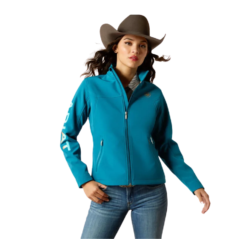 Ariat Women's New Team Softshell Ocean Jacket Stand-Up Collar Roll-Neck Collar Turtle Neck Ariat Women's New Team Softshell Ocean Jacket Stand-Up Collar Roll-Neck Collar Turtle Neck