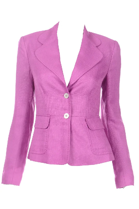 1990s Dolce & Gabbana Purple Fitted Jacket Mesh Jacket Canvas Jacket Denim Jacket
