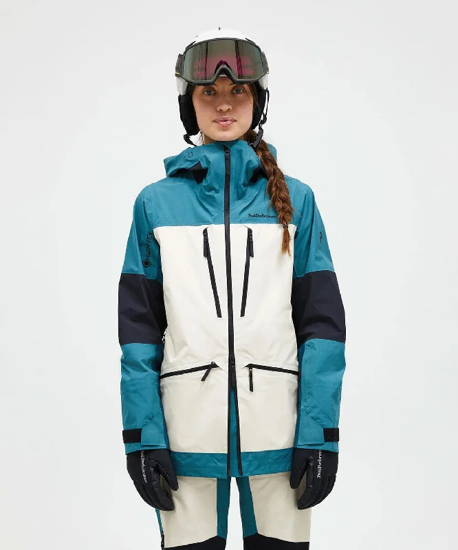Women's Vertical Gore Tex Pro Ski Jacket Snapped Jacket Toggled Jacket Drawstring Jacket