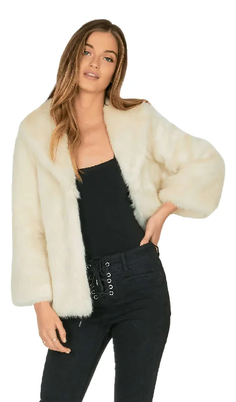 Amuse society Fur ever mine jacket / natural Mesh Jacket Canvas Jacket Denim Jacket