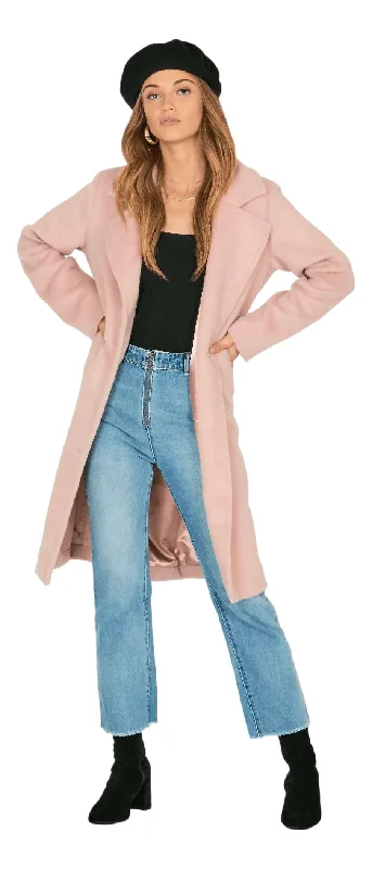 Amuse society looking Fab jacket - pink Trench Coat Raincoat Waterproof Jacket