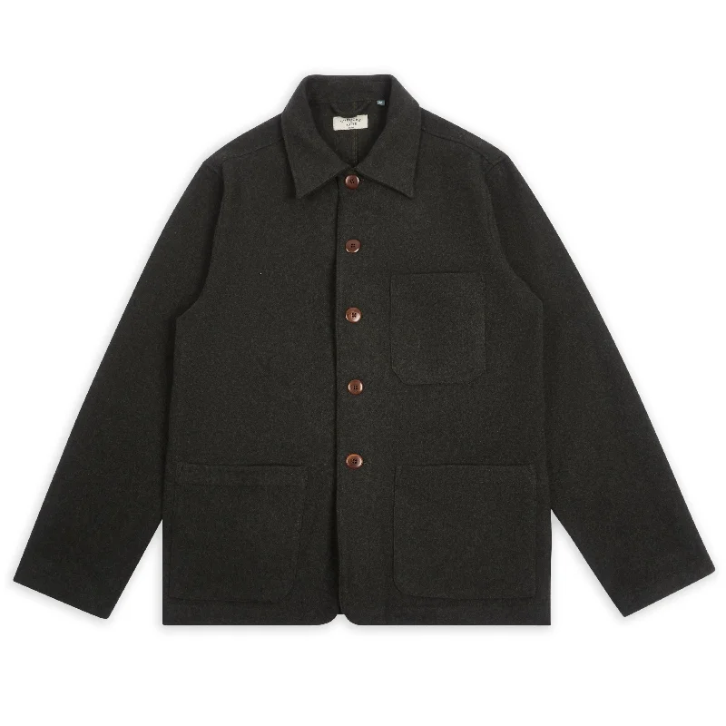 Cashmere & Wool Iffley Jacket - Green Bomber Jacket Anorak Windbreaker