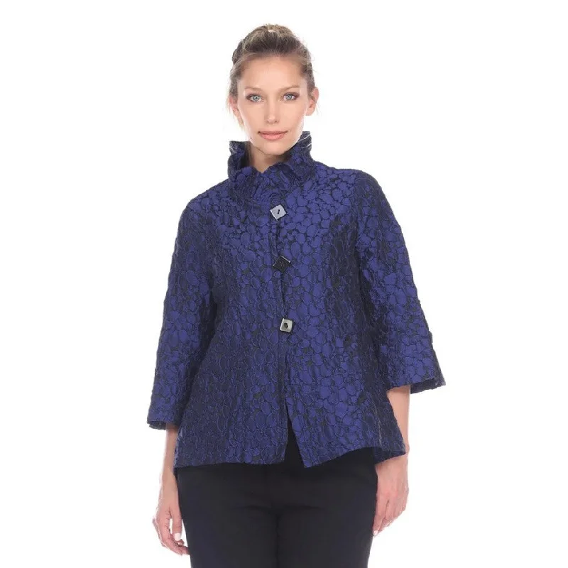 Moonlight Jacquard Ruffle Collar Jacket - 2455-TAF Embroidered Jacket Appliqued Jacket Beaded Jacket Moonlight Jacquard Ruffle Collar Jacket - 2455-TAF Embroidered Jacket Appliqued Jacket Beaded Jacket