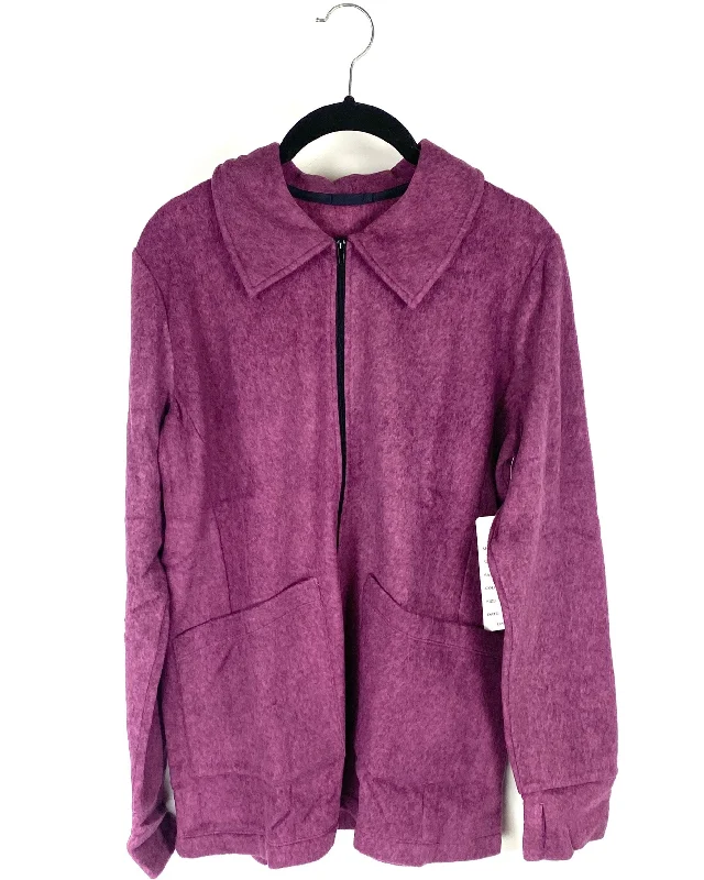 Heathered Purple Jacket - Small Embroidered Jacket Appliqued Jacket Beaded Jacket