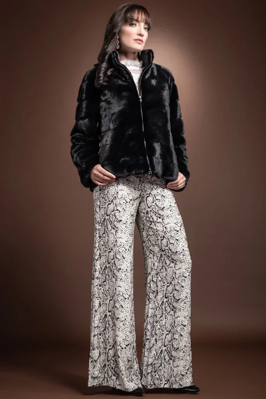 Horizontal Navy Blue Zip Up Mink Fur Jacket - Sheared Mink Sides Print Jacket Jacquard Jacket Embroidered Jacket Horizontal Navy Blue Zip Up Mink Fur Jacket - Sheared Mink Sides Print Jacket Jacquard Jacket Embroidered Jacket